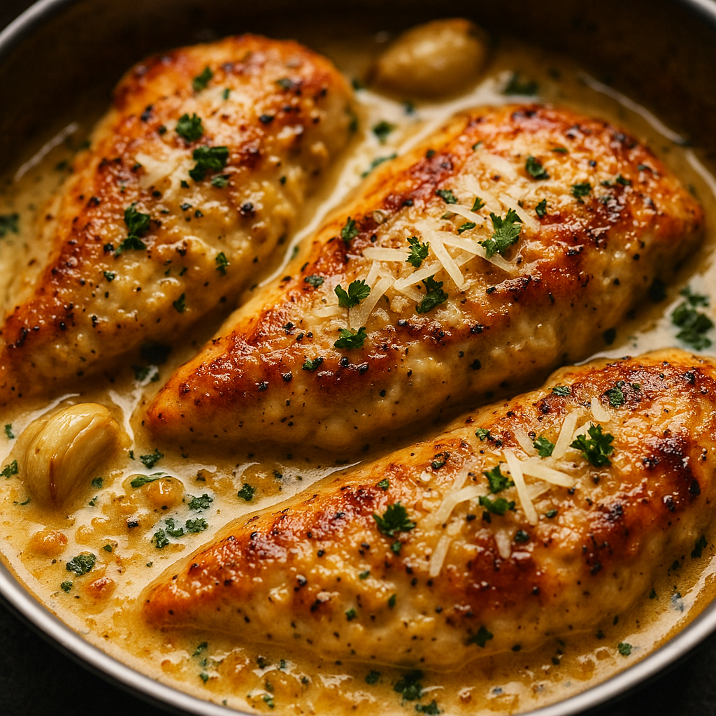 Krémové kuře s parmazánem a česnekem