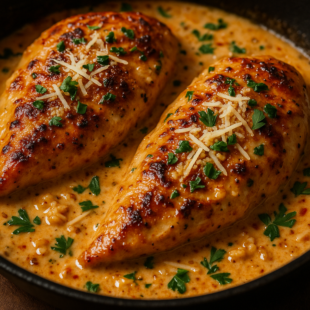 Krémové kuře s parmazánem a česnekem