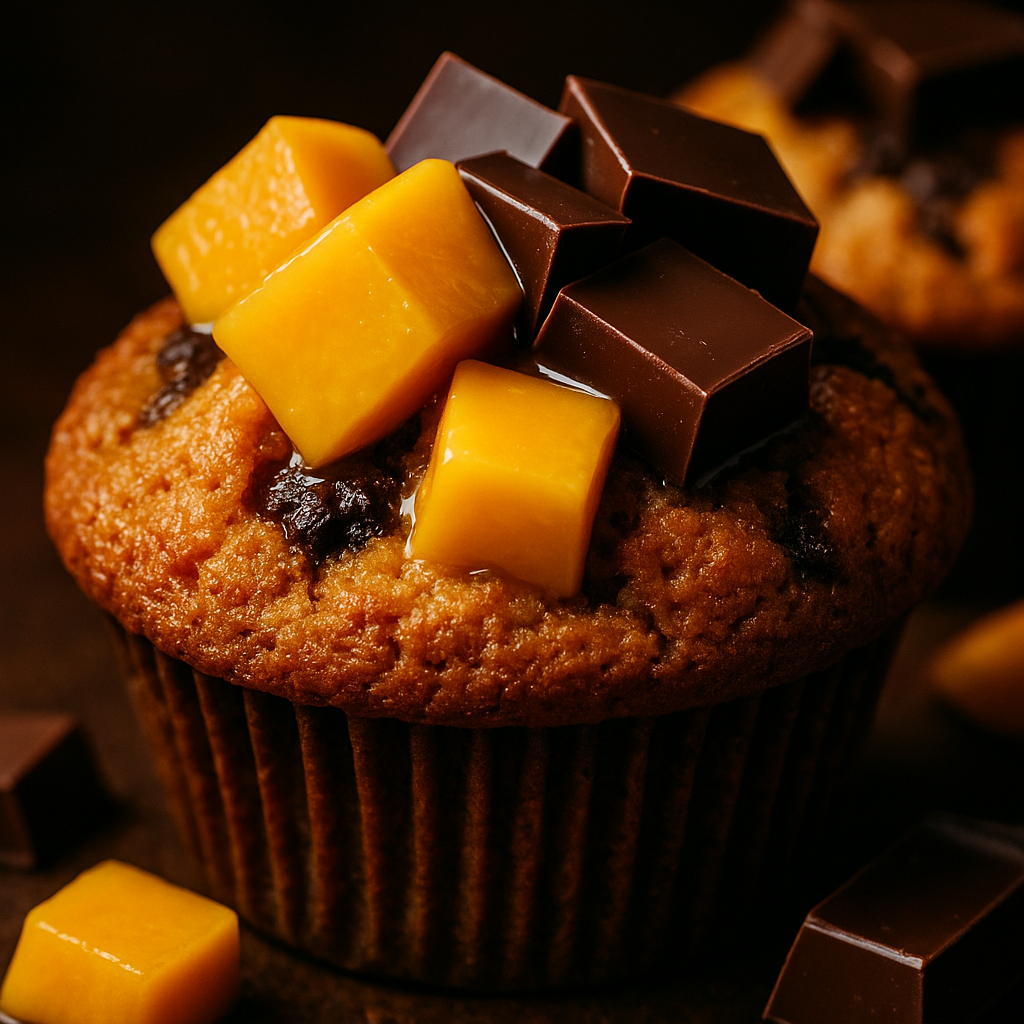 Muffiny s mangem a čokoládou